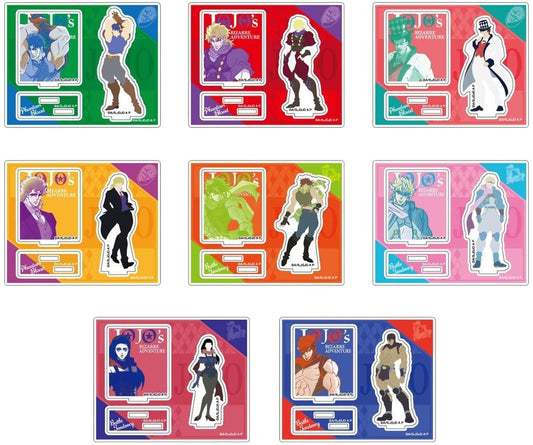 JoJo's Bizarre Adventure Acrylic Stand Collection - Phantom Blood & Battle Tendency Full 8-Piece Set (Hase-Pro / Bandai, Pre-owned)