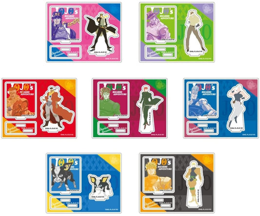 JoJo's Bizarre Adventure Part 3 Stardust Crusaders Acrylic Stand Collection - Full 7-Piece Set (Colored Silhouette) - Bandai / Hase-Pro - Pre-owned