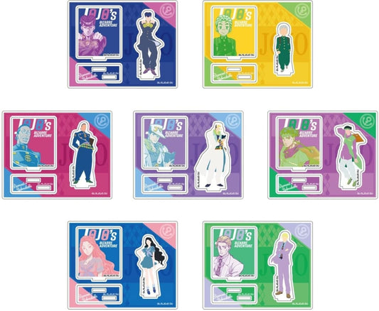 JoJo's Bizarre Adventure Part 4 Acrylic Stand Collection - Colored Silhouette Series (Complete 7-Piece Set) Hase-Pro / Bandai (Pre-owned, 100×Approx. 100 x 125 x 3 mm)