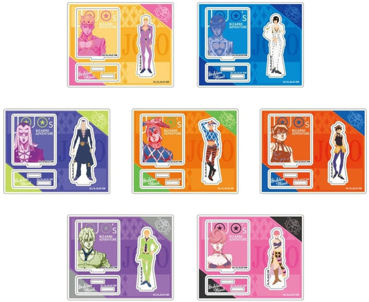 Giorno Giovanna Acrylic Stand Collection - JoJo's Bizarre Adventure: Golden Wind - Full 7-Piece Set (Hase-Pro / Bandai, Pre-owned)