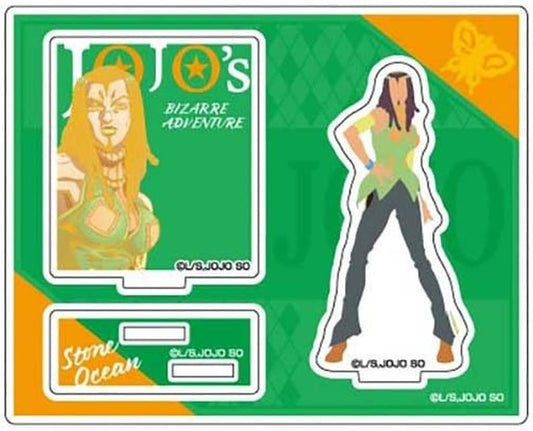 Ermes Costello Acrylic Stand - JoJo's Bizarre Adventure: Stone Ocean Colored Silhouette Acrylic Stand Collection (Hase-Pro / Bandai) Approx. 100 x 125 x 3 mm - Pre-owned