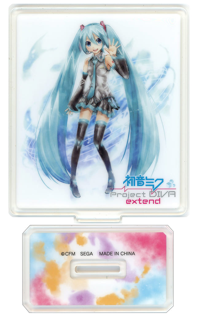 Hatsune Miku (extend) Acrylic Stand with Base - Hatsune Miku: Project DIVA 15th Ver. (EX) SEGA Prize, Approx. 10cm