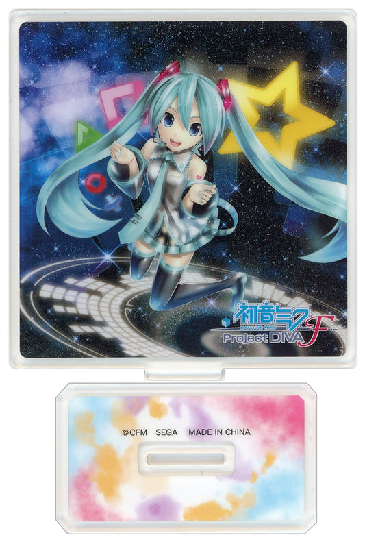 Hatsune Miku (F) Acrylic Stand with Base — Hatsune Miku: Project DIVA 15th Ver. (SEGA) — 10cm, Used Arcade Prize