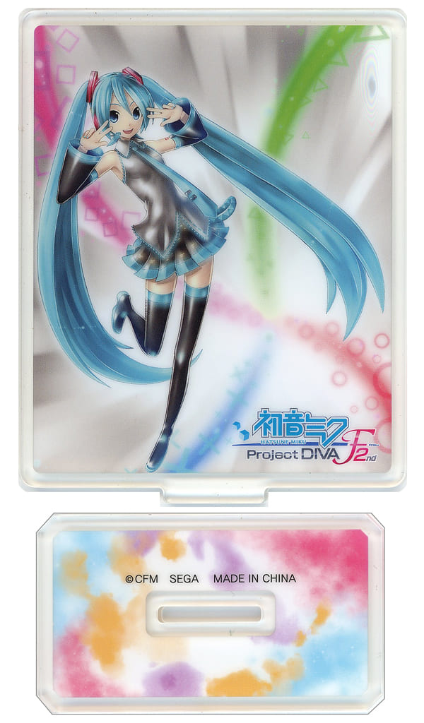 Hatsune Miku (F 2nd) Acrylic Stand — Project DIVA 15th Anniversary Ver. (EX) — Sega Amusement Prize, Approx. 10cm, Pre-owned