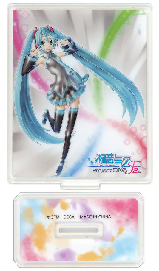 Hatsune Miku (F 2nd) Acrylic Stand — Project DIVA 15th Anniversary Ver. (EX) — Sega Amusement Prize, Approx. 10cm, Pre-owned