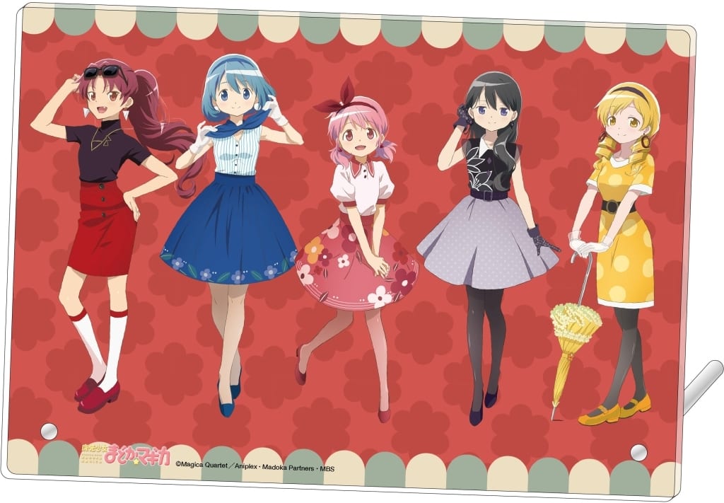 Puella Magi Madoka Magica Acrylic Art Panel (Retro Group) - Movic - Approx. 20 x 14 cm - Pre-owned