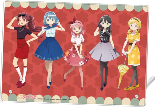 Puella Magi Madoka Magica Acrylic Art Panel (Retro Group) - Movic - Approx. 20 x 14 cm - Pre-owned