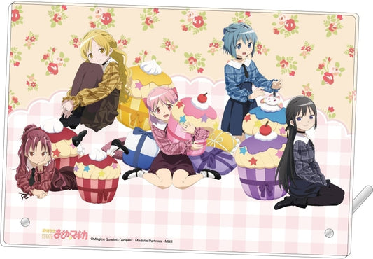 Puella Magi Madoka Magica Group Acrylic Art Panel - Party Design - Movic - Approx. 20 x 14 cm (Pre-owned)