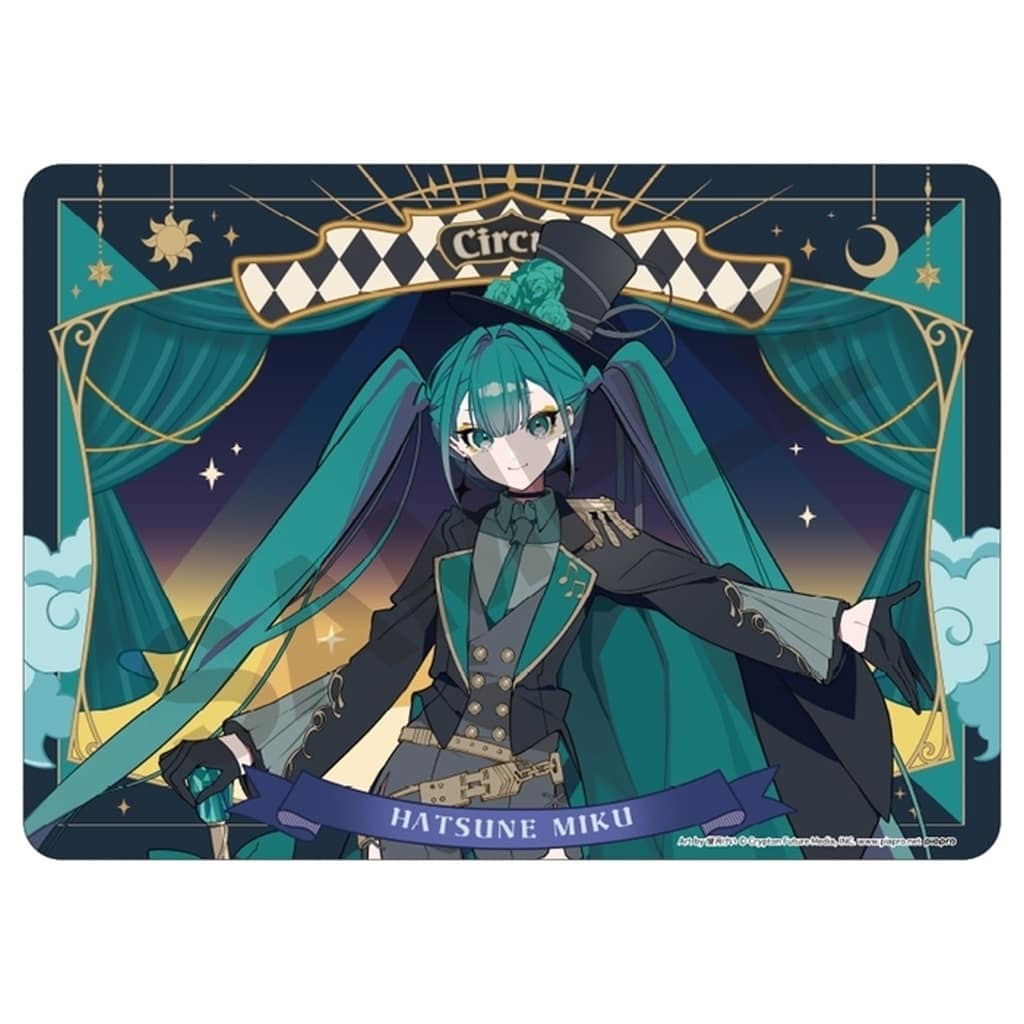Hatsune Miku Rubber Mat "Black Circus" — POP UP SHOP Enjoy Osaka! 2024 Goods by Crux (Approx. 370×520×2mm) (Used)
