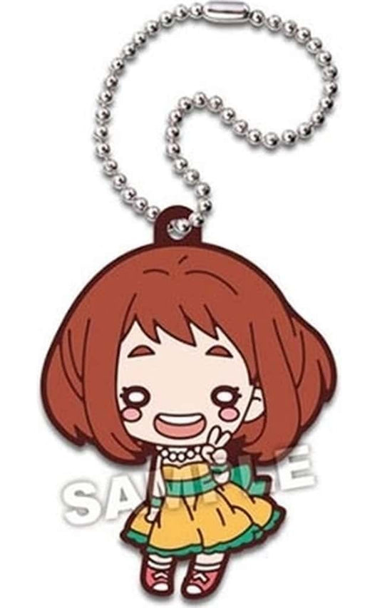 Ochaco Uraraka Nitotan Party Time Rubber Mascot Keychain from My Hero Academia by Takara Tomy Arts, Approx. 60 mm, Pre-owned
