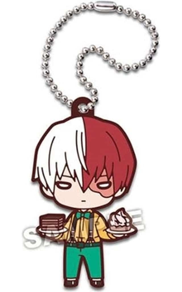 Shoto Todoroki Nitotan Party Time Rubber Mascot Keychain from My Hero Academia by Takara Tomy Arts, Approx. 60 mm