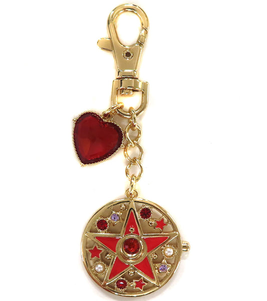 Rei Hino / Sailor Mars Bag Charm Keychain - Sailor Moon Collectible by Toei Animation, Pre-owned, Length Approx. 10 cm, Metal & Glass