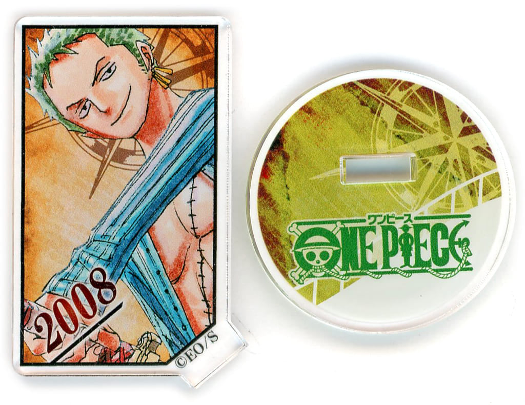 Roronoa Zoro Acrylic Character Stand - ONE PIECE Acrylic Characollection “ZORO” Vol.2 (2008) - Pre-owned, Height Approx. 54 mm