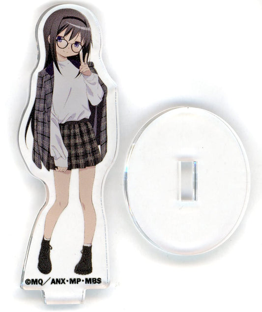 Homura Akemi Acrylic Stand - Zoff x Puella Magi Madoka Magica Glasses Model (Approx. 60 mm) Pre-owned