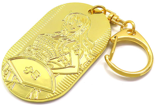 Nami Koban-Shaped Keychain - One Piece EMOTION Wano Country Collection (Movic, Approx. 3.5 x 6 cm, Pre-owned)