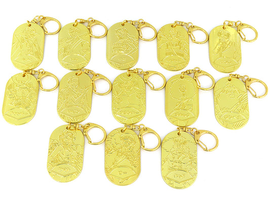 One Piece Wano Koban-Shape Keyholder Collection - Complete 13-Piece Set (Movic, Pre-owned)