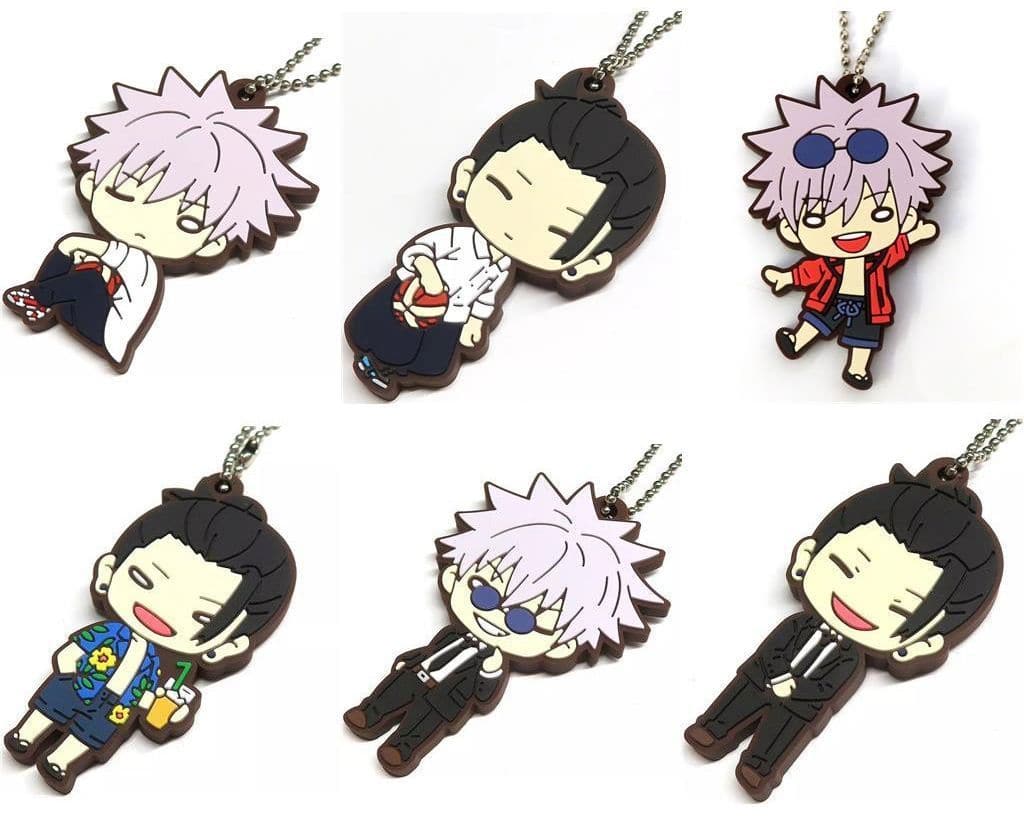 Satoru Gojo / Suguru Geto Nitotan Rubber Mascot Keychain - Jujutsu Kaisen - Approx. 60 mm - Takara Tomy Arts - Complete 6-Piece Set