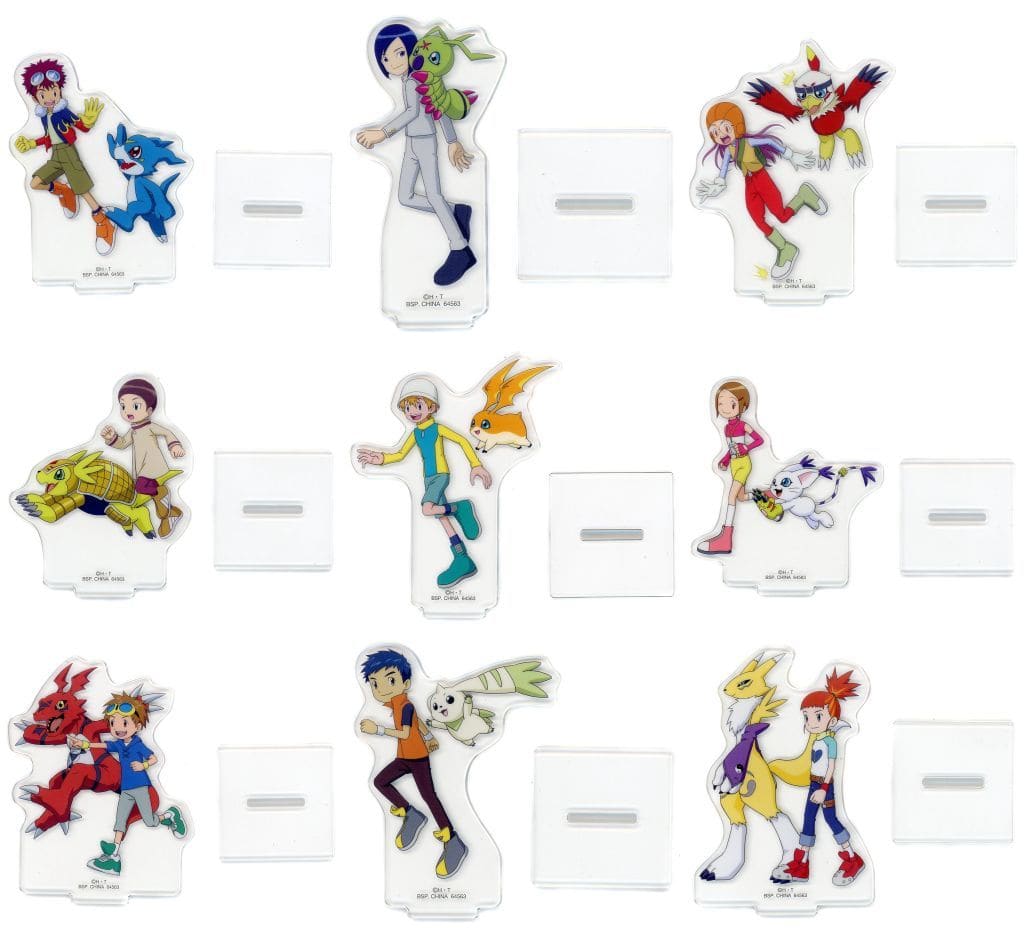 Digimon Acrylic Stand D Prize Complete 9-Piece Set