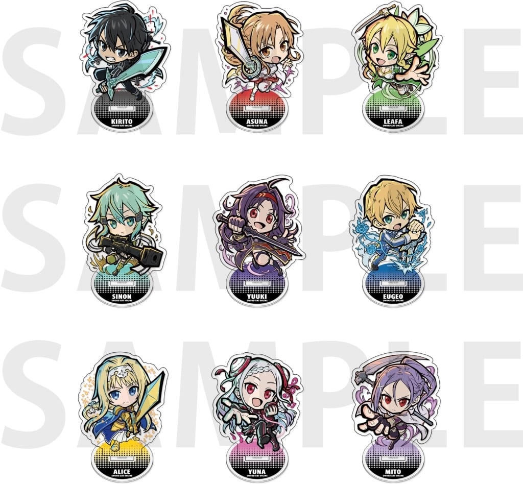Sword Art Online Eatton Trading Acrylic Stand Complete 9-Piece Set