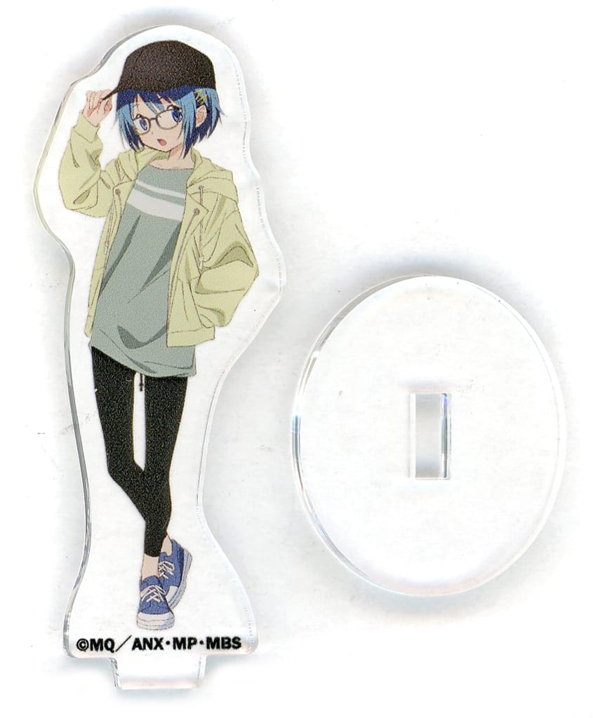 Sayaka Miki Acrylic Stand - Zoff × Puella Magi Madoka Magica Glasses Model - Approx. 60 mm - Pre-owned