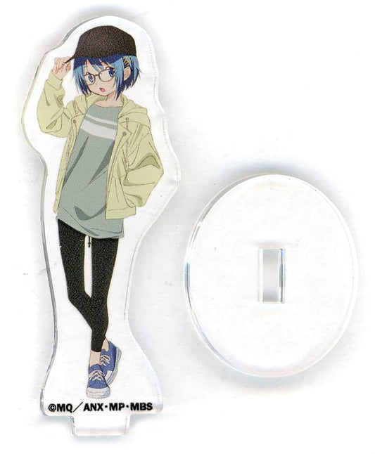 Sayaka Miki Acrylic Stand - Zoff × Puella Magi Madoka Magica Glasses Model - Approx. 60 mm - Pre-owned