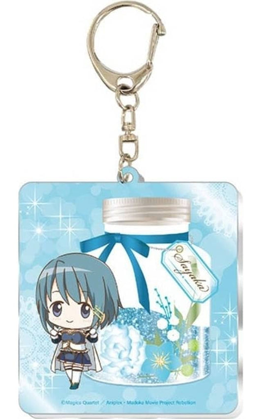 Sayaka Miki Glitter Acrylic Keychain - Puella Magi Madoka Magica: Rebellion Movie - Tapio-ka Brand - Approx. 70 x 63 mm - Pre-owned