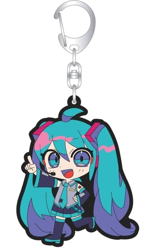 Hatsune Miku Rubber Keychain - VOCALOID Hatsune Miku Series PVC Charm (Approx. 7 x 6 cm) - Movic - Pre-owned