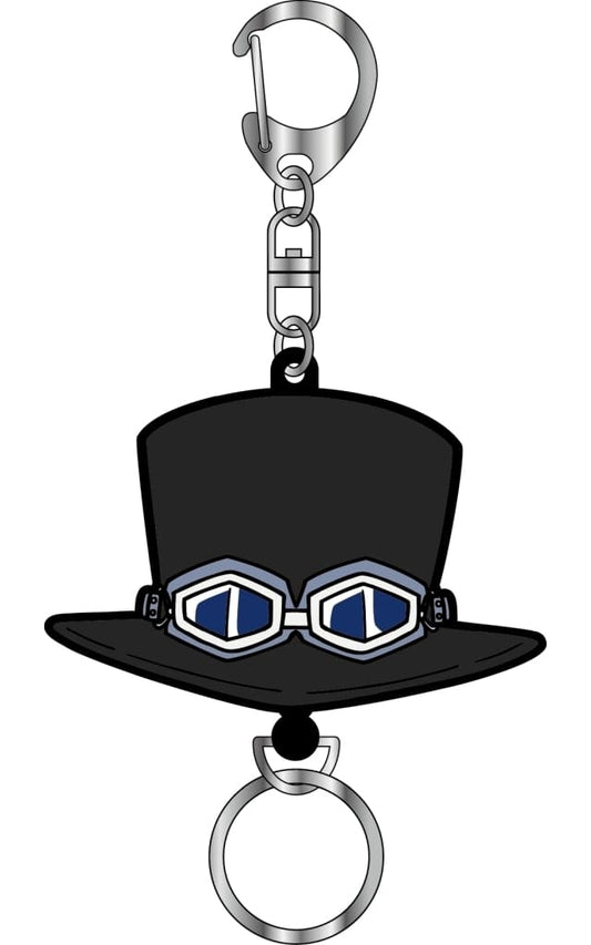 Sabo Hat-Shaped Rubber Reel Keychain from ONE PIECE by Movic, Used Collectible Accessory