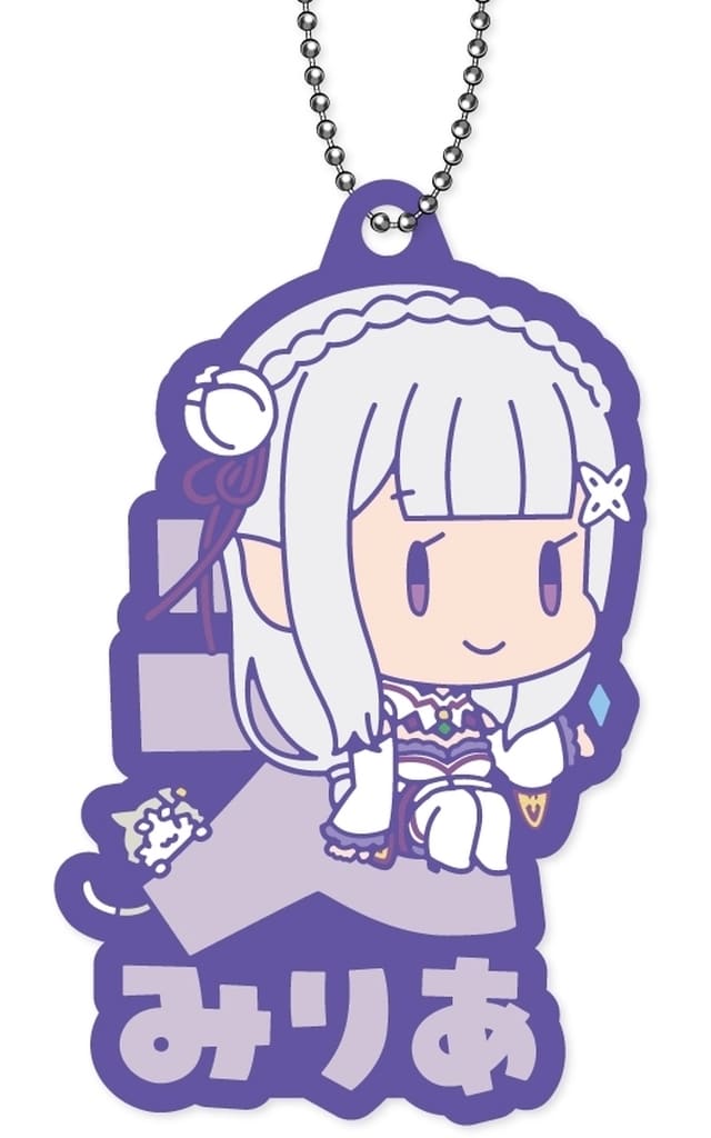 Emilia:Zero Name Pitan-ko Rubber Mascot Keychain