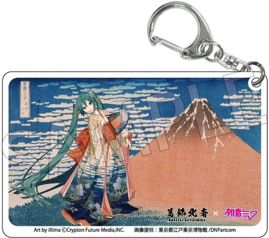 Hatsune Miku Clear Acrylic Keychain - Hokusai × VOCALOID Collaboration 'Gaifū Kaisei' Art (Approx. 54 x 86 x 4 mm, PROOF)