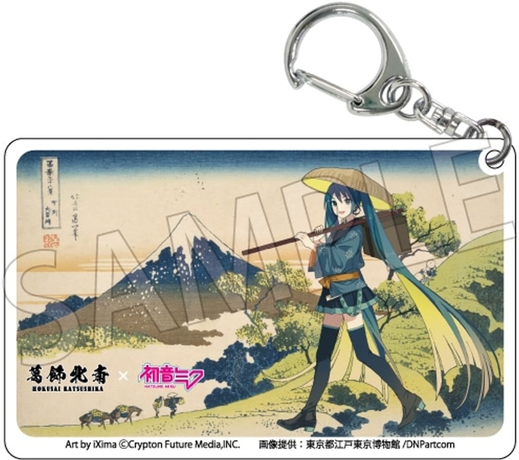 Hatsune Miku Clear Acrylic Keychain — Katsushika Hokusai × VOCALOID Collaboration (Approx. 86×54×4mm) PROOF — Pre-owned