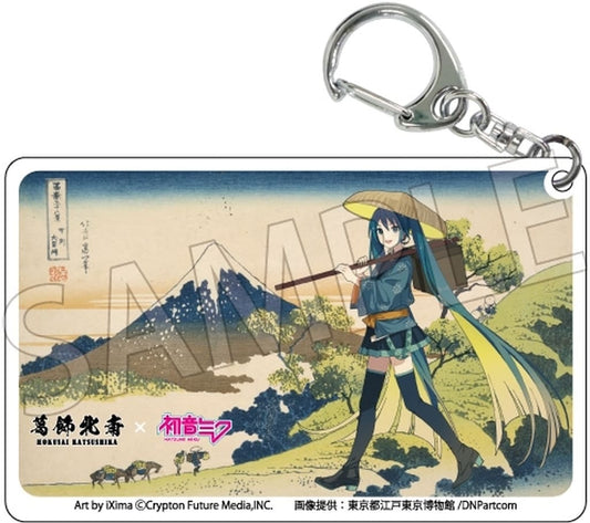 Hatsune Miku Clear Acrylic Keychain — Katsushika Hokusai × VOCALOID Collaboration (Approx. 86×54×4mm) PROOF — Pre-owned