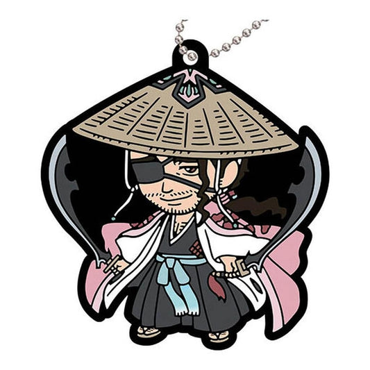 Shunsui Kyoraku BLEACH: Thousand-Year Blood War Capsule Rubber Mascot 3 Keychain with Ball Chain by Bandai