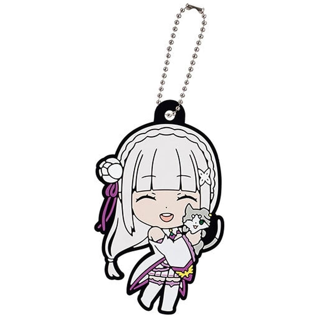 Emilia Re:Zero Capsule Rubber Mascot 2 Keychain
