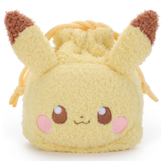 Pikachu Plush Drawstring Pouch (Takara Tomy Arts) — Pokémon Plush Pouch, Used