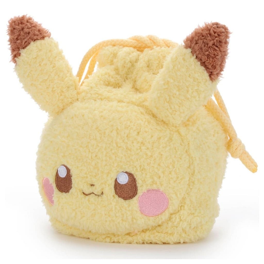 Pikachu Plush Drawstring Pouch (Takara Tomy Arts) — Pokémon Plush Pouch, Used