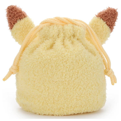 Pikachu Plush Drawstring Pouch (Takara Tomy Arts) — Pokémon Plush Pouch, Used
