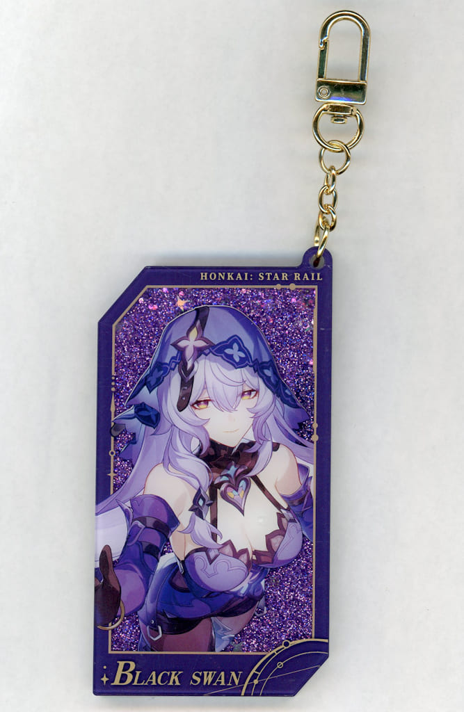 Black Swan Astral Invitation Series Acrylic Liquid Sand Keychain