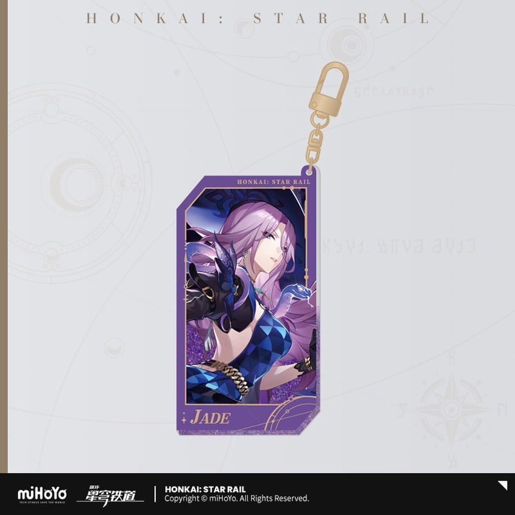 Jade Invitation of the Stars Acrylic Liquid-Sand Keychain
