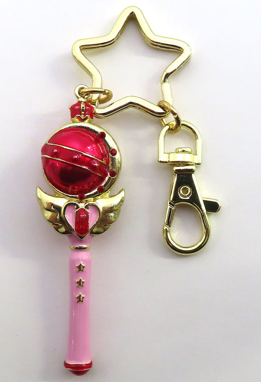 Cutie Moon Rod Bag Charm Keychain - Sailor Moon Store Original by Toei Animation - Zinc Alloy with Glass Stone - Approx. 25 mm - Pre-owned