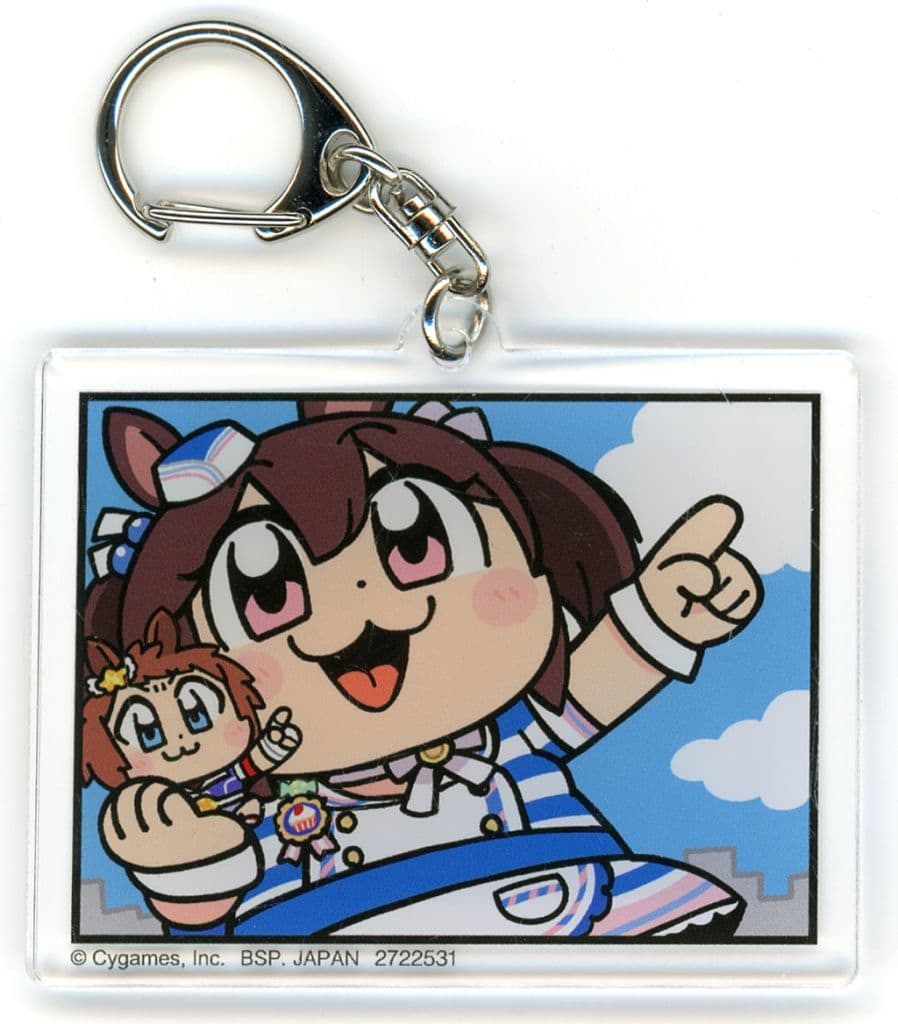 Hishi Akebono & Biko Pegasus Acrylic Plate Keychain - Okawa Bukubu World Collaboration - Umamusume Pretty Derby - Banpresto - Approx. 7cm
