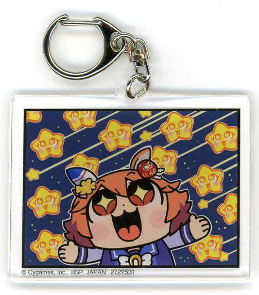 Matikanefukukitaru Acrylic Plate Keyholder — Okawa Bukubu World Collaboration (Banpresto) ~7cm — Pre-owned