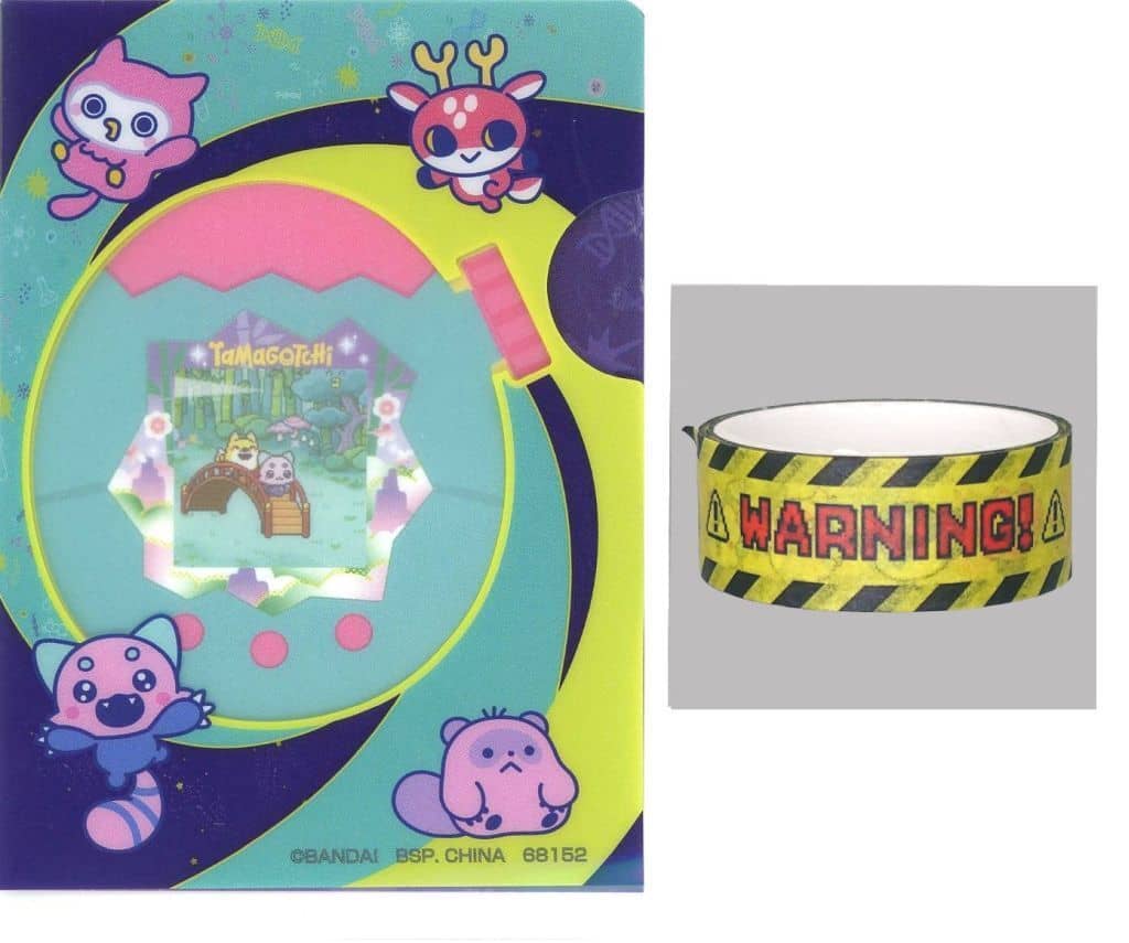 Jade Forest Mini Clear File & Masking Tape Set - Tamagotchi