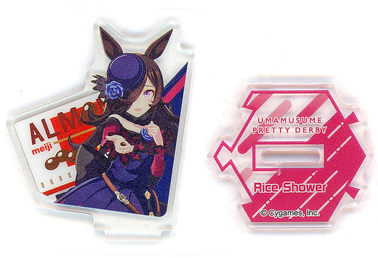 Rice Shower (Up) Original Mini Acrylic Stand — Umamusume Pretty Derby Meiji Almond Chocolate Famima (FamilyMart) Exclusive Mini Stand