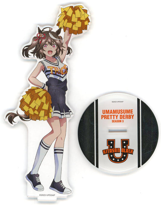 Kitasan Black Acrylic Stand — Cheerleader Illustration Ver. from Umamusume Pretty Derby Season 3 (Studio KAI, Character ~170mm, Base 62mmΦ)