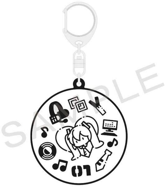 Hatsune Miku Rubber Keychain - VOCALOID × Koshu Inden Pattern (Approx. 57 mm, Pre-owned)