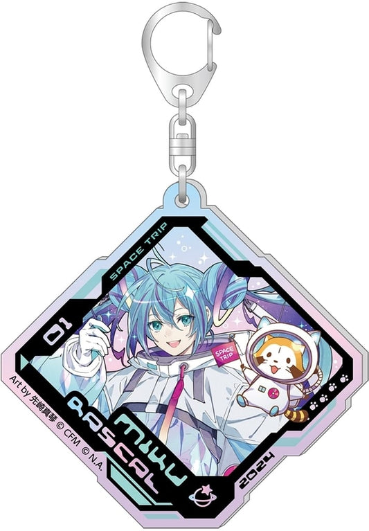 Hatsune Miku Aurora Acrylic Keychain - Hatsune Miku × Rascal 2024 (Approx. 60 x 60 mm) Caravan Brand, Pre-owned