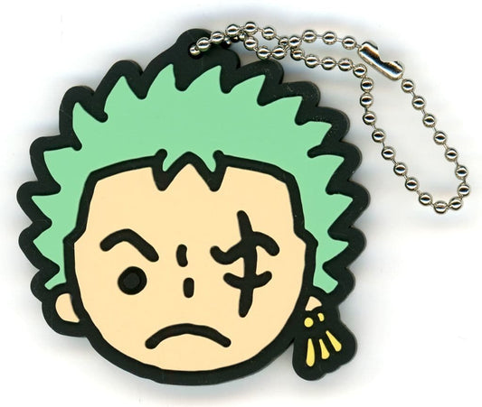 Roronoa Zoro Rubber Keychain Egghead Outfit Straw Hat Crew Vol. 2 from One Piece, Banpresto, 6 cm, Pre-Owned
