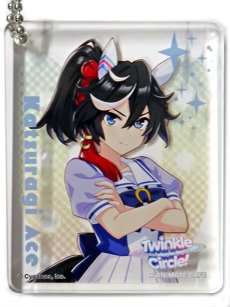 Katsuragi Ace Trading Acrylic Plate Keychain - Umamusume: Pretty Derby Twinkle Circle! CoLotta Animate Cafe (Approx. 5.6×7×8 cm)