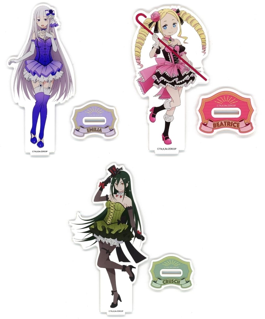 Re:ZERO Musical Style Acrylic Stand Figure Set of 3 B Prize